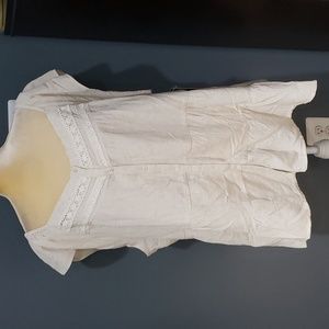 NWT Unique Spectrum Linen blend Tiered Button Up Top Size 3X